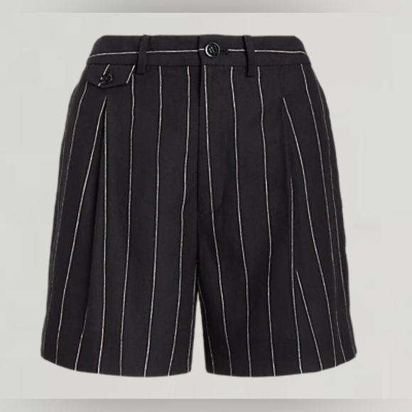 Ralph Lauren Pinstripe Pleated Linen Short - Picture 2 of 5